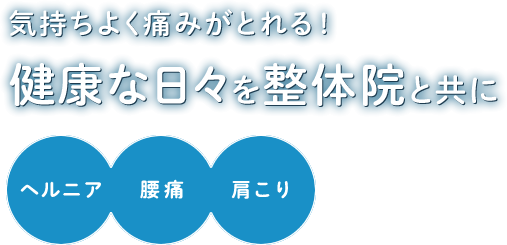 気持ちよく痛みがとれる ! 健康な日々を整体院と共に ヘルニア 腰痛 肩こり